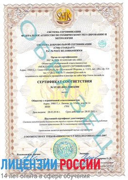 Образец сертификата соответствия Армавир Сертификат OHSAS 18001