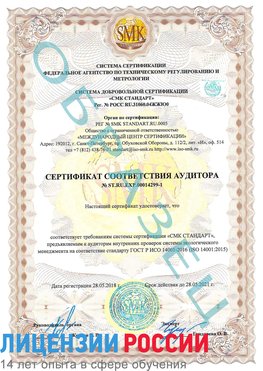 Образец сертификата соответствия аудитора №ST.RU.EXP.00014299-1 Армавир Сертификат ISO 14001